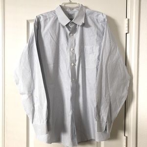 L.L Bean Mens Blue and White Dress Shirt Traditional Fit Size 17.5 - 35